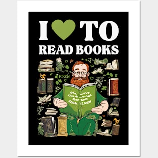 i love reading books st patrick's day Posters and Art